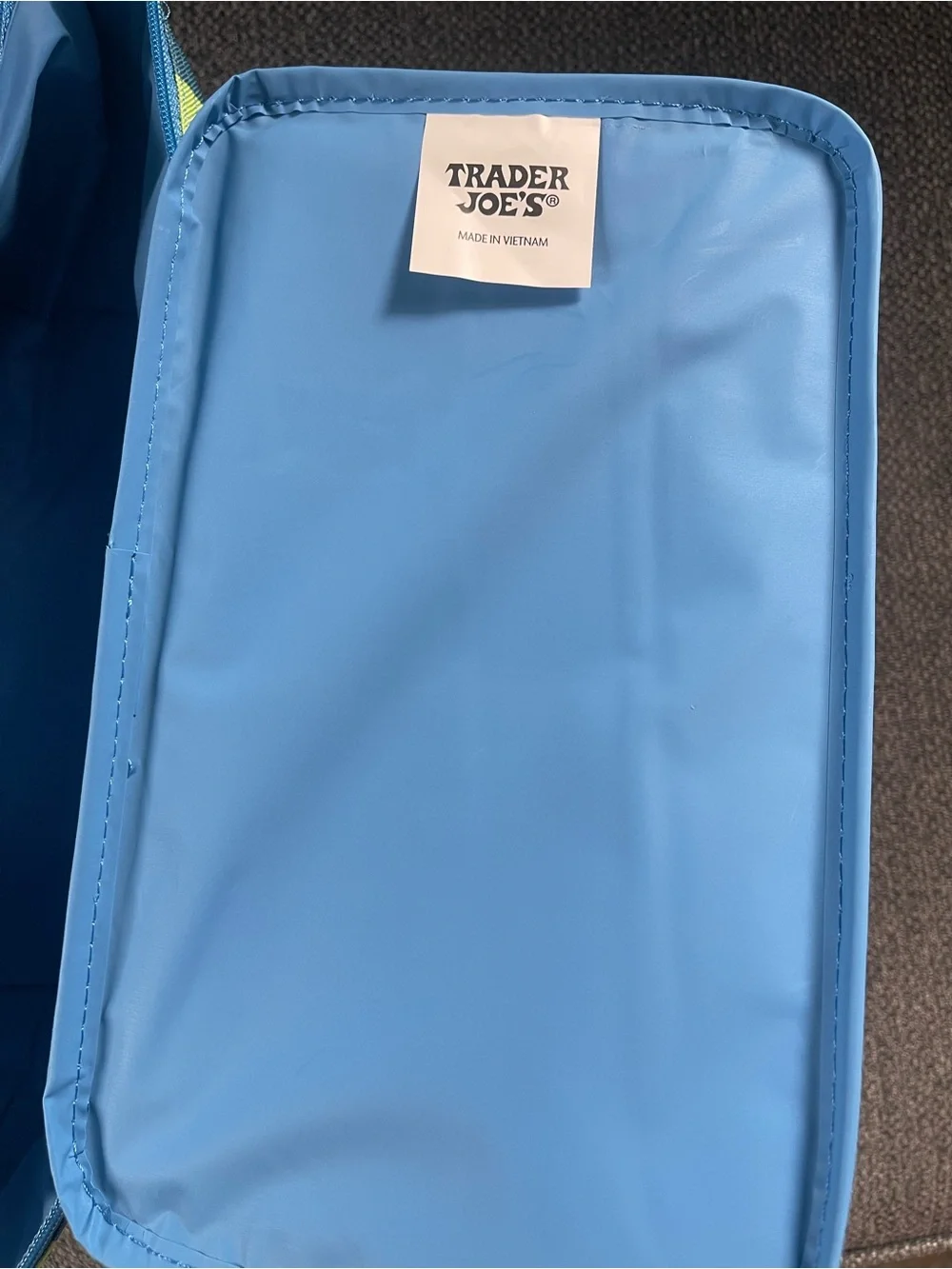 Trader Joe's Striped Mini Insulated Bag - Blue & Lime Green